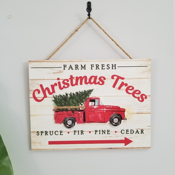 farm fresh christmas tree wood sign